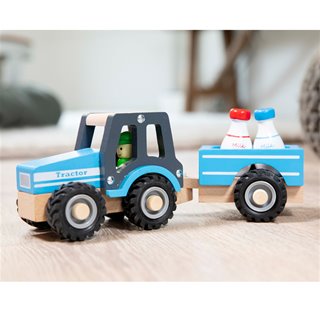 New Classic Toys - Tracteur avec Remorque - Lait de Bidon